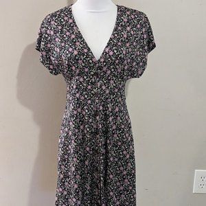 Marine Layer V- Neck  Button Down Short Sleeve Floral Dress (FREE SHIPPING)